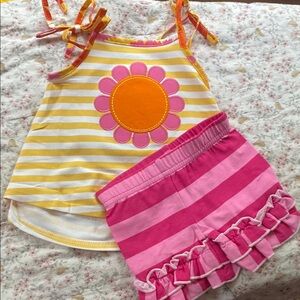 Striped Yellow and Pink Kids Outfit